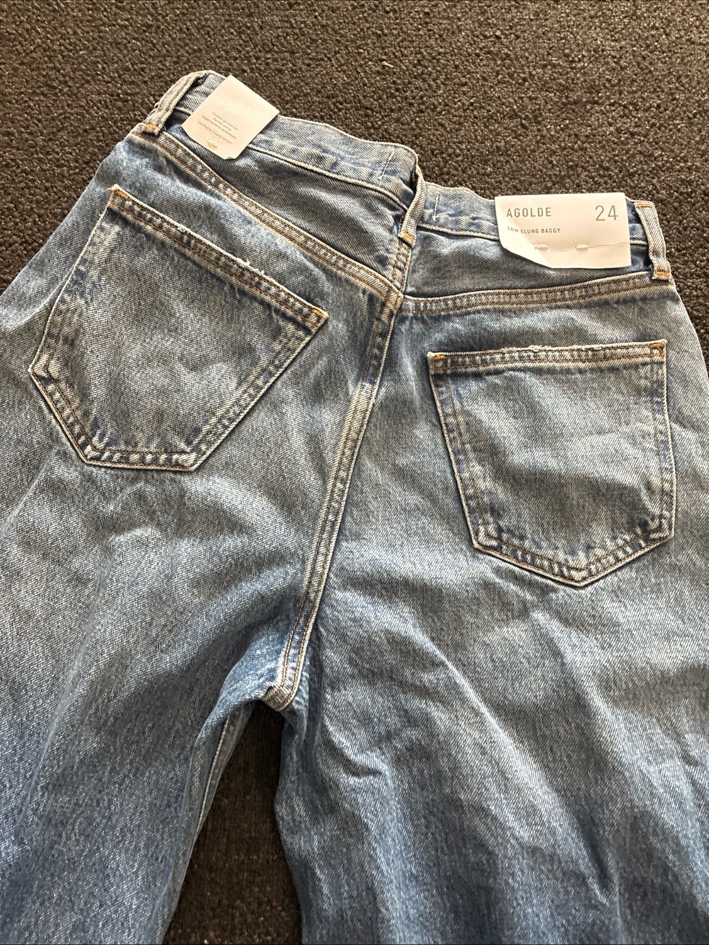 AGOLDE Low Slung Baggy Jeans Women’s Size 24 Blue Relaxed Fit Grunge Denim - Picture 11 of 11